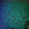 90 Pre Made Etched Pattern #148 Psycho Circles, Mixture CBS Dichroic on Thin Clear Glass