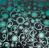 90 Pre Made Etched Pattern #149 Mid-Century Flowers, R-Silver Blue Dichroic on Thin Clear Glass