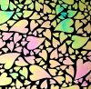 90 Pre Made Etched Pattern #153 Mixed Hearts, Aurora Borealis G-Pink CBS Dichroic in Thin Black Glass