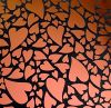 90 Pre Made Etched Pattern #153 Mixed Hearts, Salmon Dichroic on Vintage FX Thin Clear Glass