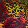 90 Pre Made Etched Pattern #158 Twisted, Aurora Borealis Candy CBS Dichroic on FX Thin Clear Glass