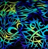 90 Pre Made Etched Pattern #158 Twisted, Cool Lava CBS (Cool side) Dichroic on Thin Black Glass