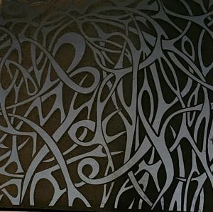 90 Pre Made Etched Pattern #158 Twisted, R-Silver CBS Dichroic on Thin Clear Glass