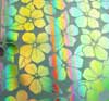 90 Pre Made Etched Pattern #159 Round Plumeria, Tropical Rays 2" CBS Dichroic on Thin Clear Glass