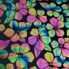 90 Pre Made Etched Pattern #159 Round Plumeria, Twiz G-Magenta Dichroic on Thin Black Glass