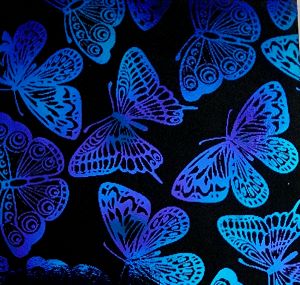 90 Pre Made Etched Pattern #160 Giant Moths, Aurora Borealis P-Teal CBS Dichroic on Thin Black Glass