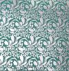 90 Pre Made Etched Pattern #162 French Leaves, R-Silver CBS Dichroic on Thin Lt. Aqua Glass