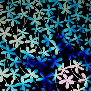 90 Pre Made Etched Pattern #164 Flower Vail, Voltage R-Silver CBS Dichroic on Thin Black Glass