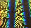 90 Pre Made Etched Pattern #169, Geometric Patchwork, RBB Salmon CBS Dichroic on Thin Clear Glass