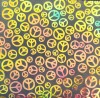 90 Pre Made Etched Pattern #170 Peace, Aurora Borealis Cyan Red CBS Dichroic on Thin Black Glass