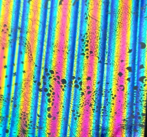 90 Pre Made Etched Pattern #171 East Indian Lace, RBA G-Magenta CBS Dichroic on Thin Black Glass