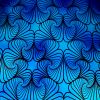 90 Pre Made Etched Pattern #172 Interlocking Gingkos, Aurora Borealis P-Teal CBS Dichroic on Thin Black Glass