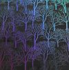90 Pre Made Etched Pattern #174 Small Tree Silhouette Mixture CBS Dichroic on Thin Black Glass