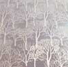 90 Pre Made Etched Pattern #174 Small Tree Silhouette, Silver Dichroic on Thin Neo Lavender Glass