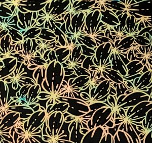 90 Pre Made Etched Pattern #184 Butterfly Crowd, Aurora Borealis Salmon CBS Dichroic on Thin Black Glass