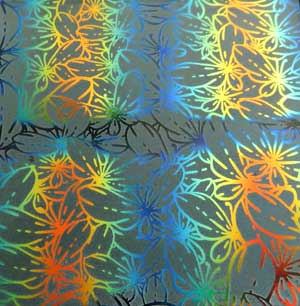 90 Pre Made Etched Pattern #184 Butterfly Crowd, RBB Cyan Dark Dark Red CBS Dichroic on Thin Clear Glass