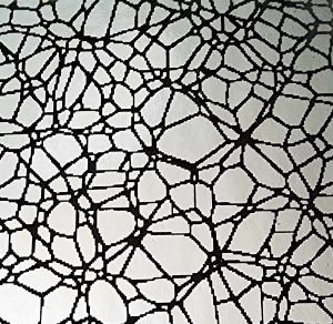90 Pre Made Etched Pattern #185 Spidy's Net, R-Silver CBS  Dichroic on Thin Clear Glass