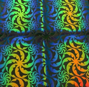 90 Pre Made Etched Pattern #186 Pin Wheels, RBB G-Magenta CBS Dichroic on Thin Black Glass