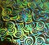 90 Pre Made Etched Pattern #188 Burton Spiral, Fusion Mixture Dichroic on Thin Black Glass