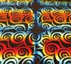 90 Pre Made Etched Pattern #188 Burton Spiral, RBB Candy Dichroic on Thin Black Glass