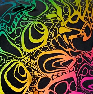 90 Pre Made Etched Pattern #192 Cell Slide, RB2 CBS Dichroic on Vintage FX Thin Clear Glass