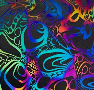 90 Pre Made Etched Pattern #192 Cell Slide, Cool Lava CBS Dichroic on Thin Clear Glass #2