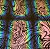 90 Pre Made Etched Pattern #193 Psychedelic, RBB G- Pink Dichroic on Thin Black Glass