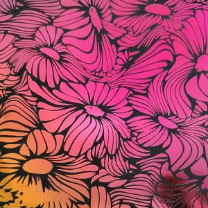 96 Pre Made Etched Pattern #194 Dancing Sunflowers, Mixture CBS Dichroic on Thin Black Glass