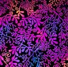 90 Pre Made Etched Pattern #198 Seaweed #1, Aurora Borealis G-Magenta Blue Dichroic on Thin Black Glass