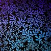 96 Pre Made Etched Pattern #198 Seaweed #1, Crinkle Violet Dichroic on Thin Black Glass