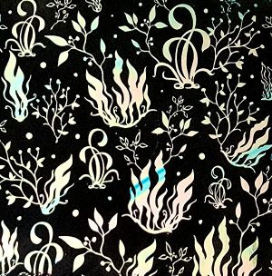 90 Pre Made Etched Pattern #199 Seaweed #2, Voltage G-Pink CBS Dichroic on Thin Black Glass