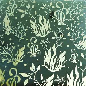 90 Pre Made Etched Pattern #199 Seaweed #2, Silver CBS Dichroic on Thin Clear Glass