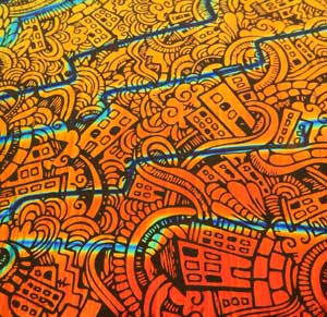 90 Pre Made Etched Pattern #200 Twisty Town, Voltage Candy CBS Dichroic on Thin Clear Glass