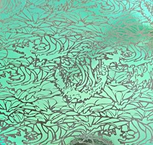 90 Pre Made Etched Pattern #201 Tsunami R-Silver Blue CBS Dichroic on Vintage FX Thin Clear Glass