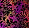 90 Pre Made Etched Pattern #202 Starfish, Aurora Borealis G-Magenta Dichroic on Thin Black Glass