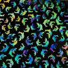 90 Pre Made Etched Pattern #203 Dolphins, Fusion Mixture CBS Dichroic #1 on Thin Black Glass