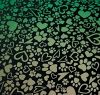 90 Pre Made Etched Pattern #204 Hearts & Paws R-Silver Blue CBS Dichroic on Thin Black Glass