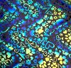 90 Pre Made Etched Pattern #204 Hearts & Paws, Twizzle Cyan Copper Dichroic on Thin Clear Glass
