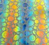 90 Pre Made Etched Pattern #205 Shells, RBC Cyan Dark Dark Red CBS Dichroic on Thin Clear Glass