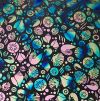 90 Pre Made Etched Pattern #205 Shells, Twizzle G-Pink CBS Dichroic on Thin Black Glass