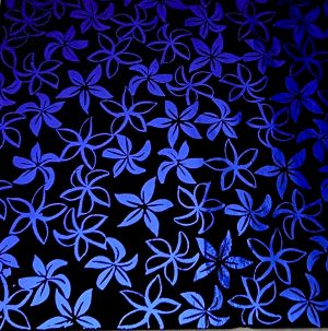 90 Pre Made Etched Pattern #207 Pointed Plumeria , Crinkle Purple CBS Dichroic on Black Glass