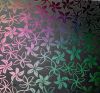 90 Pre Made Etched Pattern #207 Pointed Plumeria , Mixture Dichroic on Vintage Thin Clear Wissmach Glass