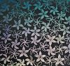90 Pre Made Etched Pattern #207 Pointed Plumeria , Mixture Dichroic on Vintage FX Thin Clear Glass