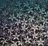 90 Pre Made Etched Pattern #207 Pointed Plumeria , Mixture CBS Dichroic on Vintage FX Thin Clear Glass