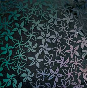 90 Pre Made Etched Pattern #207 Pointed Plumeria , Mixture CBS Dichroic on Vintage FX Thin Clear Glass