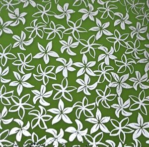 90 Pre Made Etched Pattern #207 Small Pointed Plumeria, Silver CBS Dichroic on Thin Spring Glass