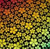90 Pre Made Etched Pattern #208 Small Round Plumeria, RB2 CBS Dichroic on Thin Black  Glass
