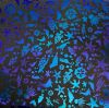 90 Pre Made Etched Pattern #209 Sea Creatures, Aurora Borealis P-Teal CBS Dichroic on Vintage FX Thin Clear Glass