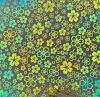 90 Pre Made Etched Pattern 210 Sakura, Aurora Borealis Cyan Copper Dichroic on Thin Clear Glass