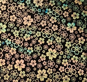 90 Pre Made Etched Pattern 210 Sakura, Voltage Salmon CBS Dichroic on Thin Black Glass